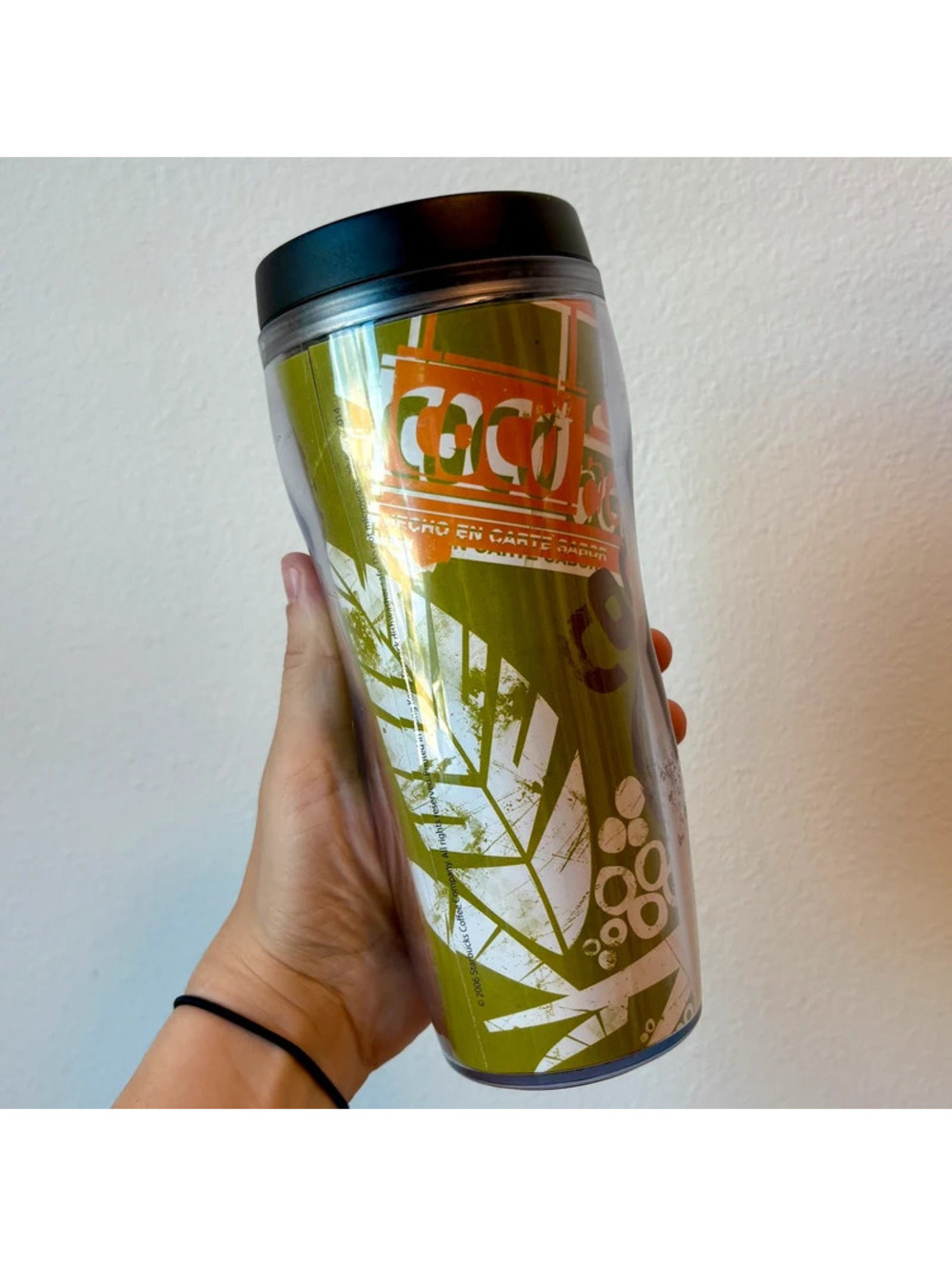 Starbucks 2004 Spanish "Coco / Sabor" / Citrus 16oz Acrylic Travel Tumbler